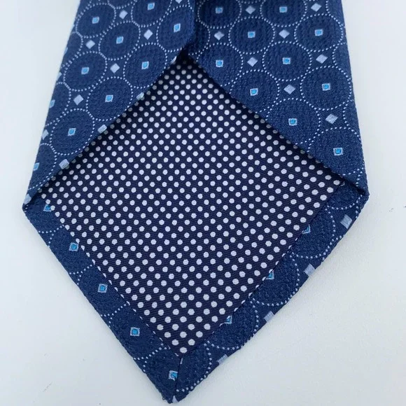 Eton Tie Mens One Size Blue Patterned Silk Classic Luxury Necktie Italy Made NWT - Picture 3 of 6